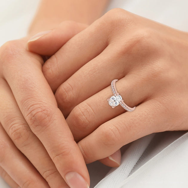 Pompeii3 Oval Diamond Engagement Ring 14k Gold US 6 6