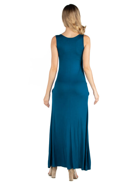 24seven Comfort Apparel Robe Longue de Maternité Bleu XLarge 4