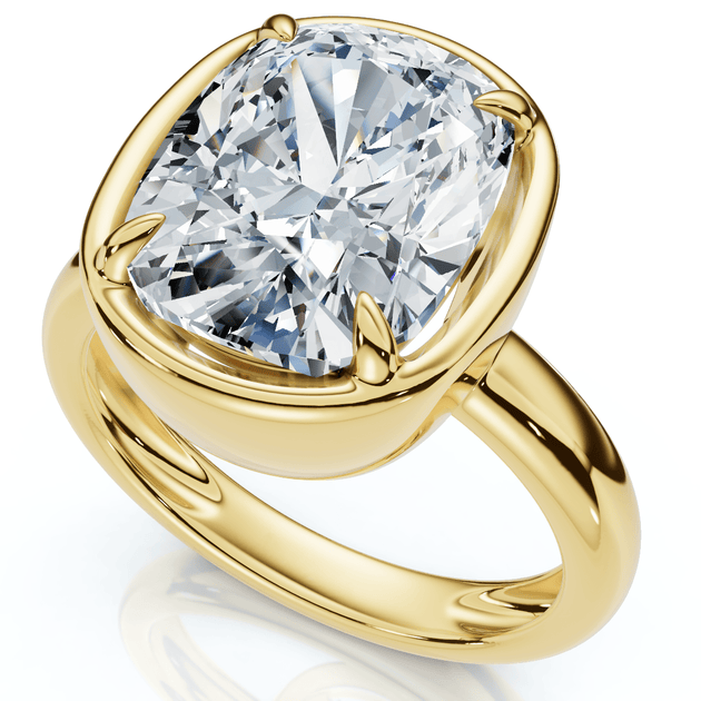 Pompeii3 4Ct Cushion Lab Grown Diamond Solitaire Engagement Ring US 6.5 2