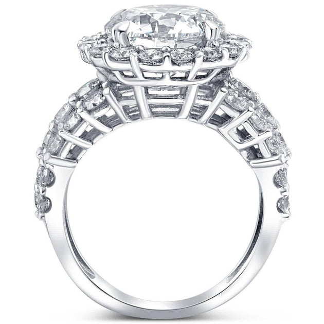 Pompeii3 Certified 5Ct Diamond Multi Row Engagement Ring 14k Gold White US 5.5 5
