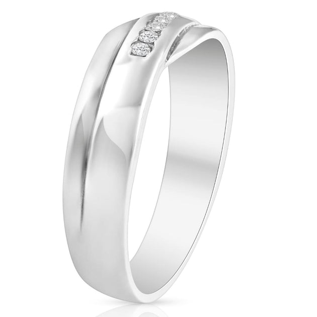 Pompeii3 Diamond Wedding Ring White Gold US 6.5 3