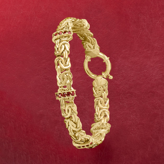 Ross-Simons Garnet Station Byzantine Bracelet Beige 4