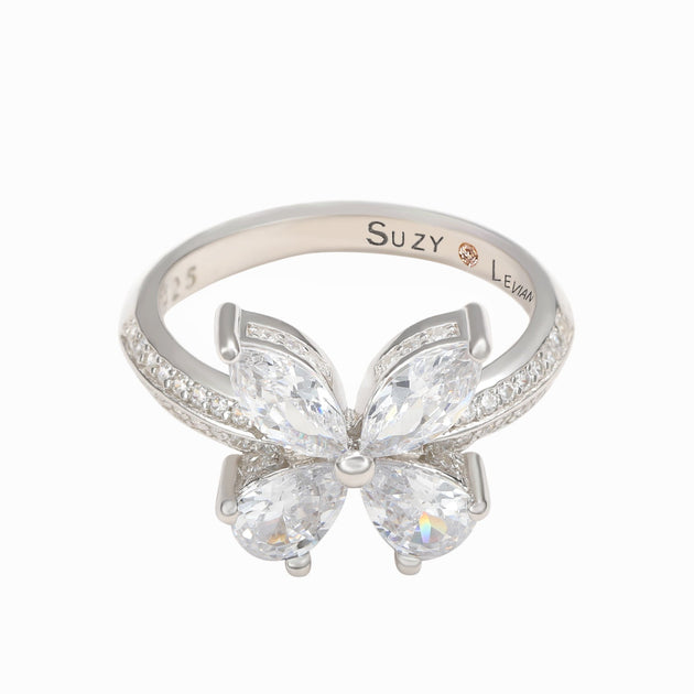 Suzy Levian Butterfly Ring Silver US 8 3