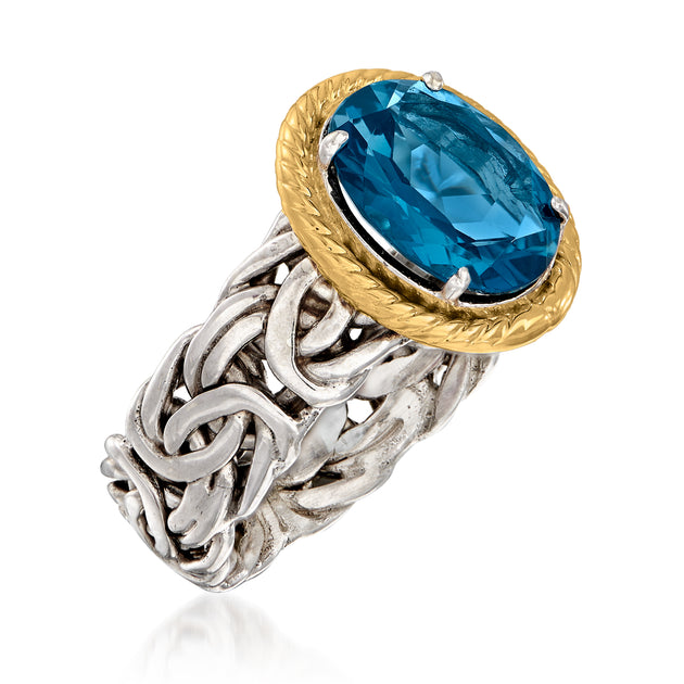 Ross-Simons London Blue Topaz Byzantine Ring Blue US 7 4