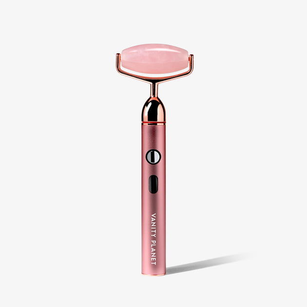Vanity Planet Rousa Vibrating Rose Quartz Roller | ShopSimon