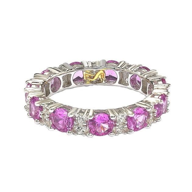 Suzy Levian Eternity Band Pink Sterling Silver US 7 3