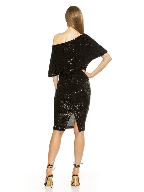 Alexia Admor Olivia Sequin Dress Blue XS 4