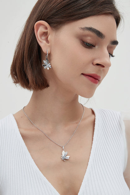 Classicharms Butterfly Pendant Necklace Blue 3