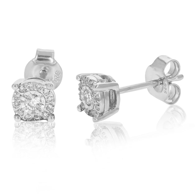 Vir Jewels Lab Grown Diamond Stud Earrings Silver 2