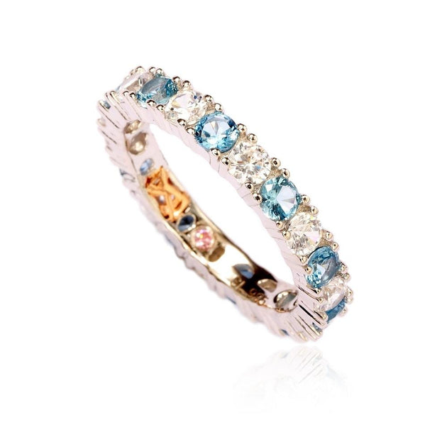 Suzy Levian Eternity Band Sterling Silver White US 7 2