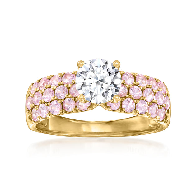 Ross-Simons Lab-Grown Diamond Pink Sapphire Ring Pink US 8 2
