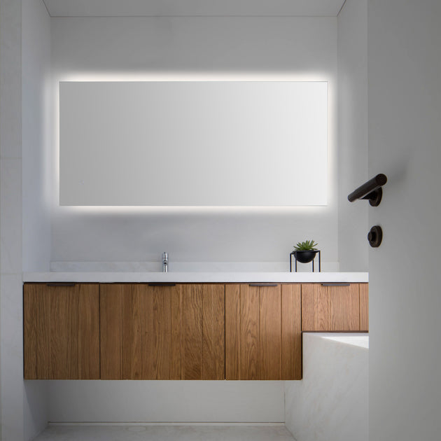 JONATHAN Y Rectangular Frameless Back-lit LED Bathroom Vanity Mirror 3