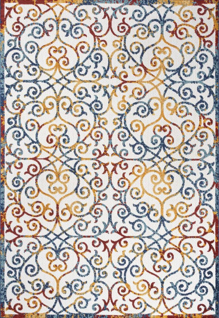 Tapis d'intérieur/extérieur Jonathan Y Atrani Scroll Trellis 3