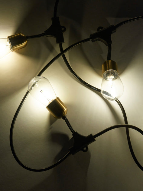 Brightech Glow LED Solar Hanging String Lights Brass 4