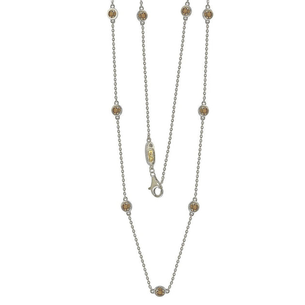 Suzy Levian Yellow Sapphire Station Necklace Blue 2