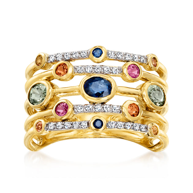 Ross-Simons Multicolored Sapphire Diamond Ring Multicolor US 5 2