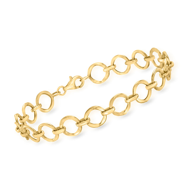 Ross-Simons Circle-Link Bracelet Yellow Gold White 3
