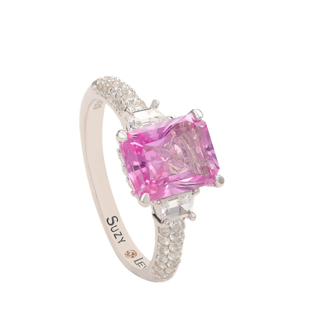 Suzy Levian Bridal Ring Sterling Silver Purple US 7 2