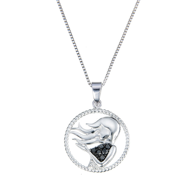Vir Jewels Zodiac Pendant Black 1/8 cttw 3