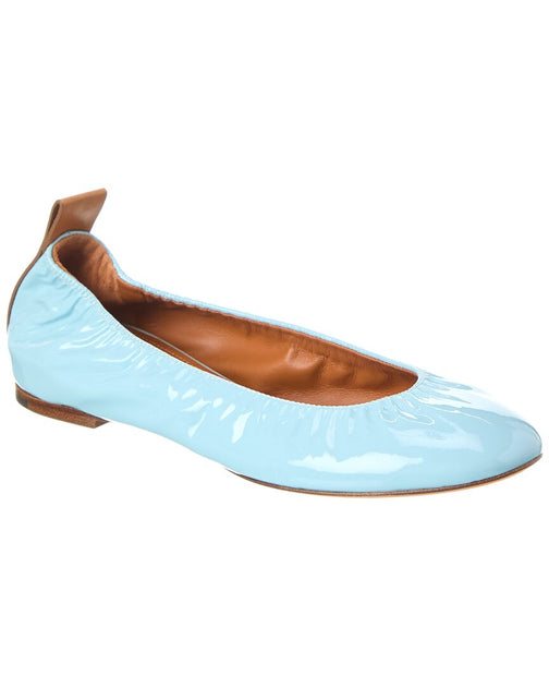 LANVIN Patent Flat Flats Blue EU 36 2