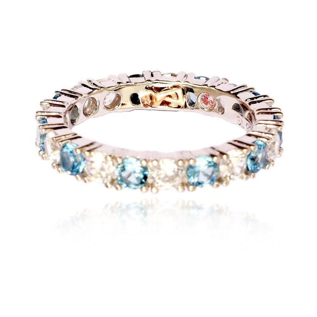 Suzy Levian Eternity Band Sterling Silver White US 7 3