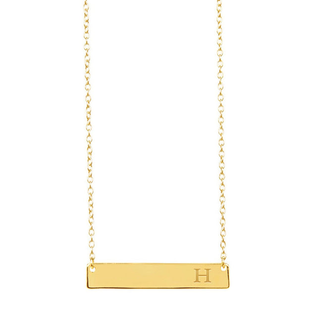 Sterling Forever Bar Initial Necklace Silver 2