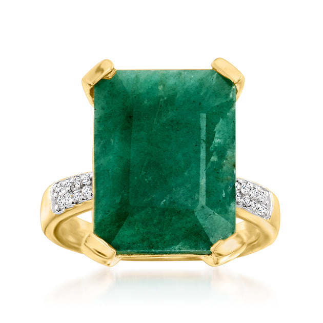 Ross-Simons Emerald White Topaz Ring Green US 8 4