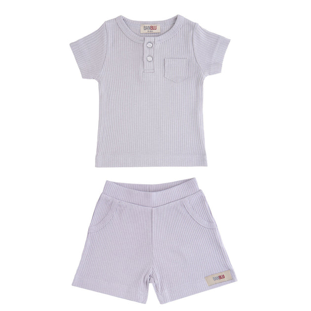 BANBLU Ensemble Gris Modal avec Poche 6-9 Mois 2