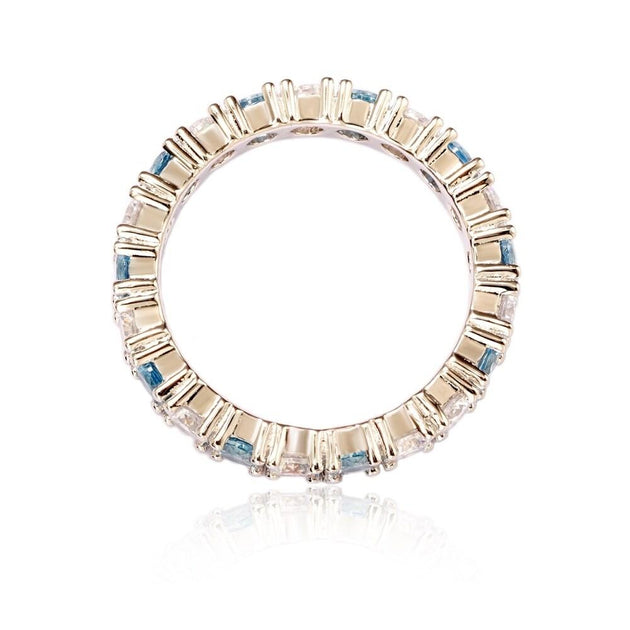 Suzy Levian Eternity Band Sterling Silver White US 7 4
