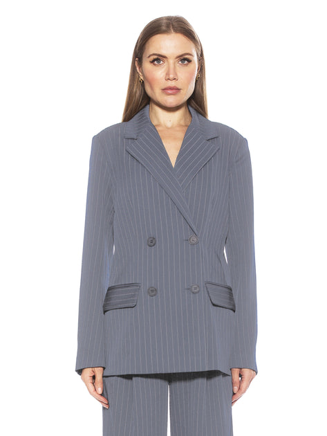 Alexia Admor Indigo Pinstripe Blazer US 10 3