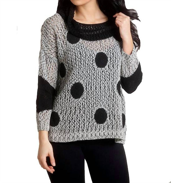 french kyss Crochet Dot Cowl Sweater Grey Small 2