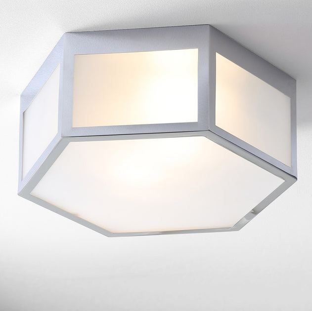 Jonathan Y Moderno Hexagon Metal LED Flush Mount Chrome 2