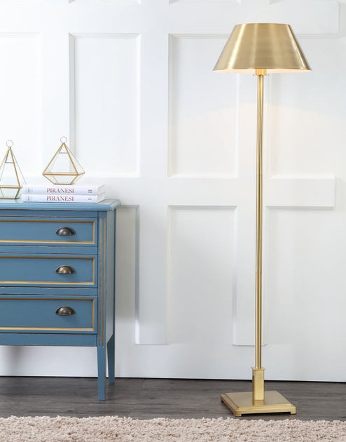 Jonathan Y Roxy LED Floor Lamp Brass 60in 2