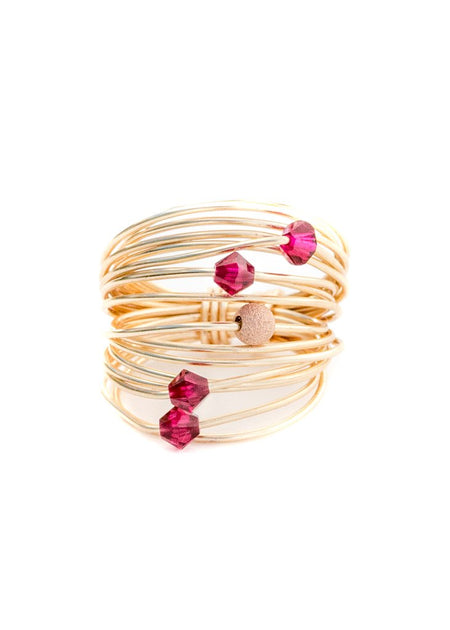 A Blonde and Her Bag Marcia Wire Wrap Ring Red US 6 4