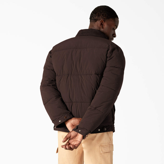 Dickies Overbrook Puffer Jacket Brown Small 3