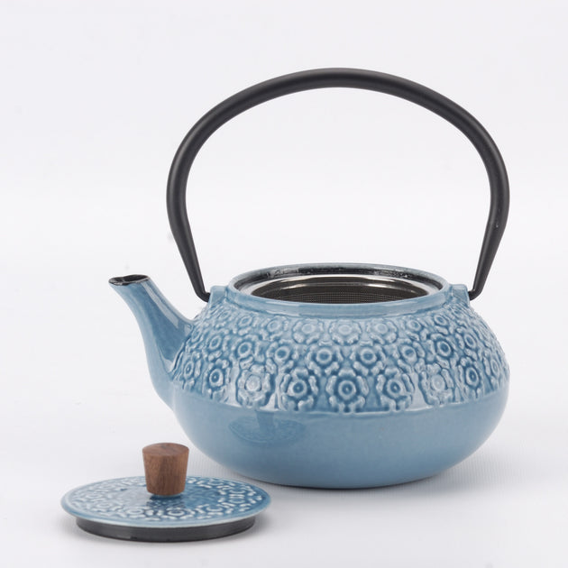 Minimal Enameled Cast Iron Teapot Sakura Multi 7