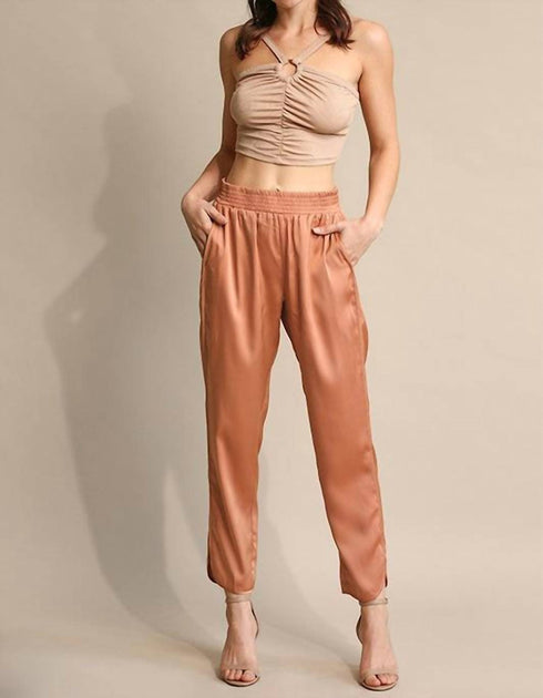 GiGiO Straight Leg Satin Pants Pink Small 4