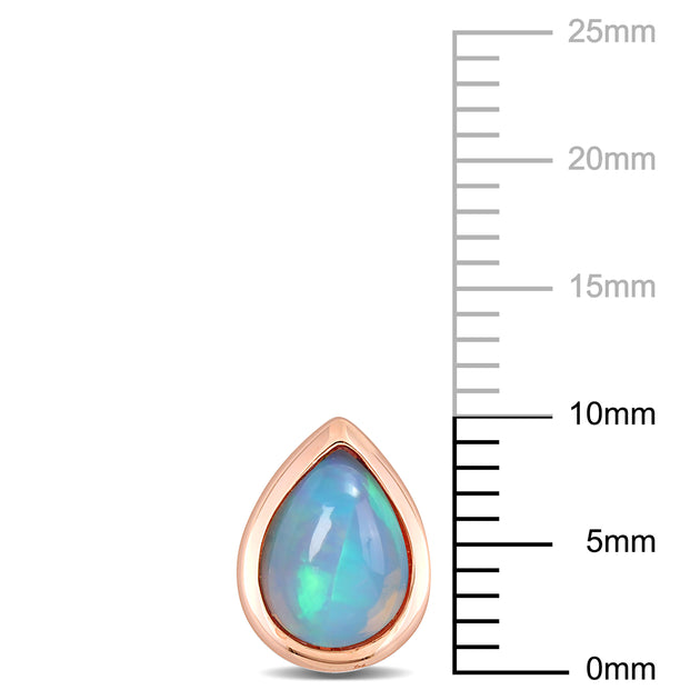 Mimi & Max Ethiopian Blue Opal Stud Earrings Blue 5