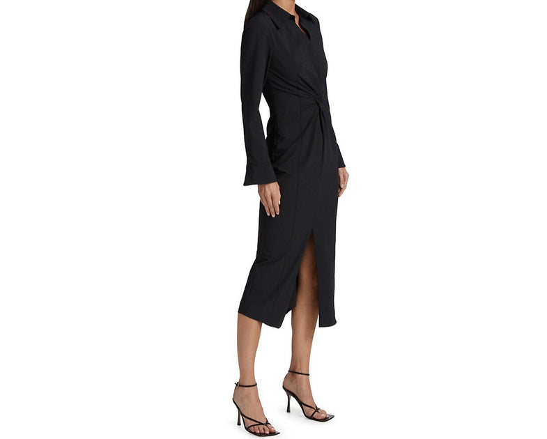 Cinq a Sept Mckenna Collared Midi Dress Black US 2 3