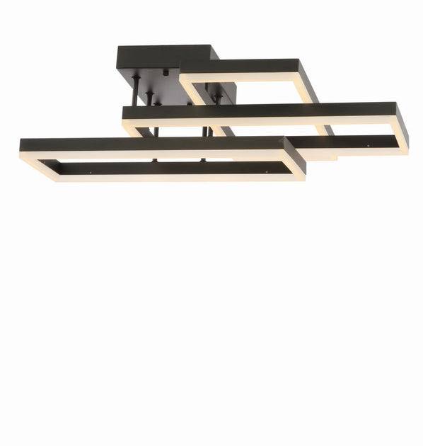 Jonathan Y Turing 28" Geometric Integrated LED Metal Flush Mount Coffee 3