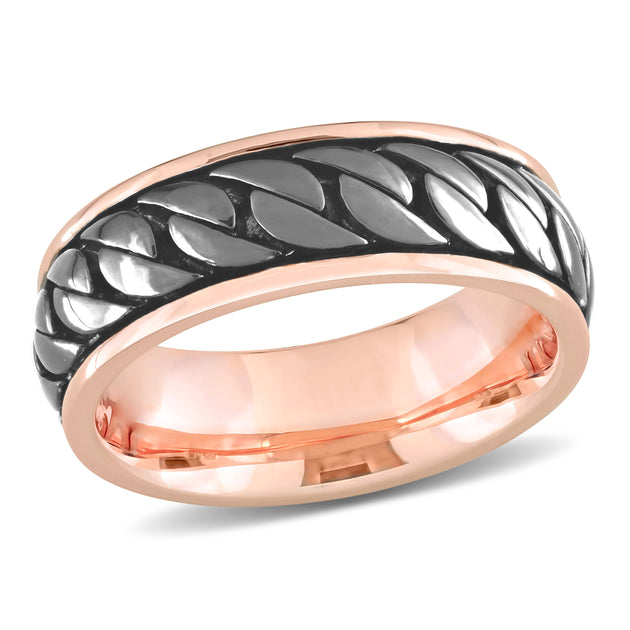 Mimi & Max Ribbed Design Men's Ring Silver US 10 4