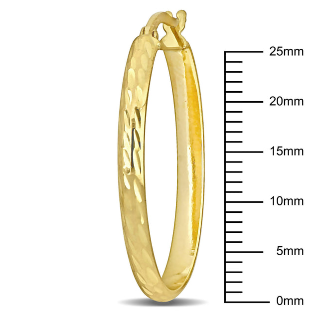 Mimi & Max 29mm Oval Textured Hoop Earrings Gold 4