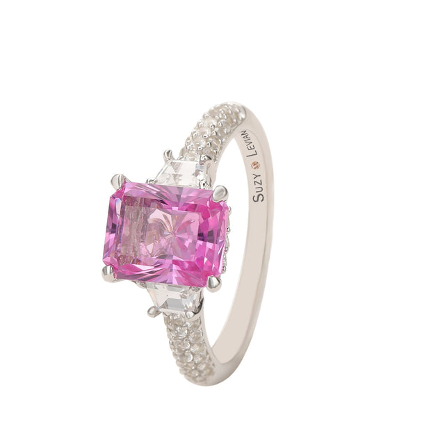 Suzy Levian Bridal Ring Sterling Silver Purple US 7 3