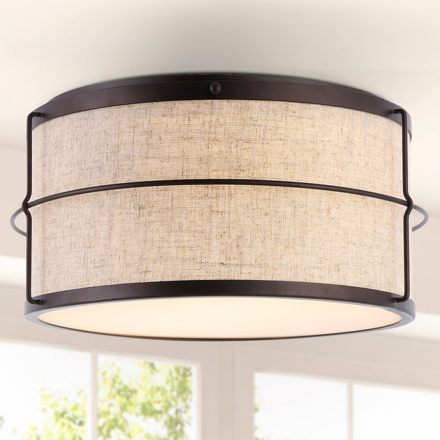Jonathan Y Evan 14 inch 2-Light LED Flush Mount Beige 2