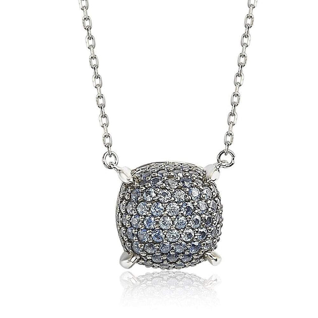 Suzy Levian Sapphire Diamond Accent Pendant Necklace Blue 3