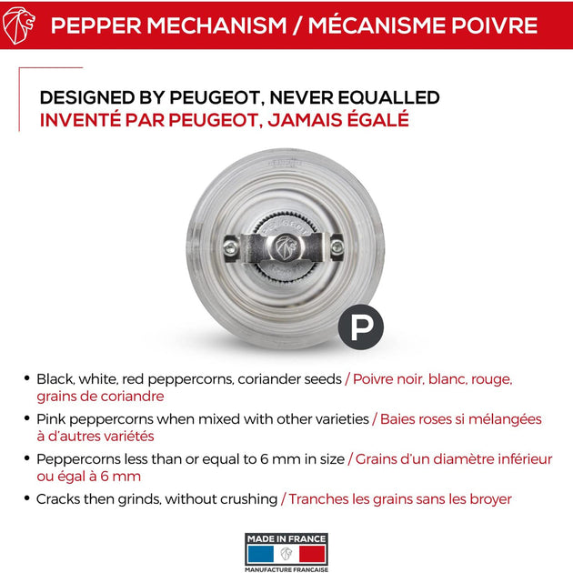 Peugeot Nancy Pepper Mill Acrylic Clear 15-Inch 4