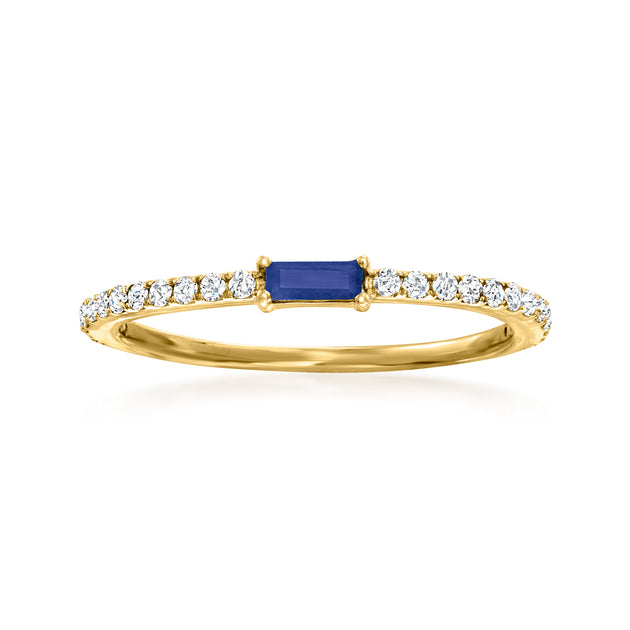 Ross-Simons RS Pure Sapphire Diamond Ring Yellow Gold US 10 2