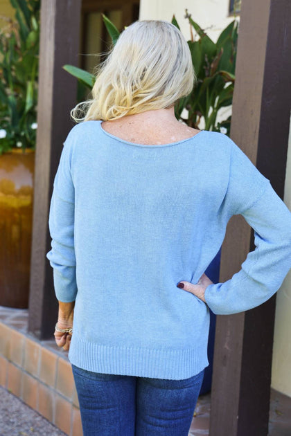 Lulu Luna Ski Bum Sweater Blue M/L 4
