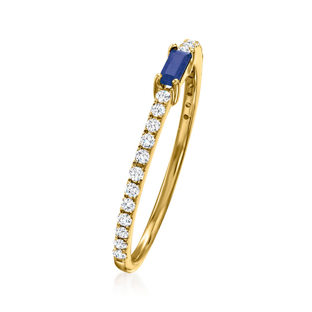 Ross-Simons RS Pure Sapphire Diamond Ring Yellow Gold US 10 4