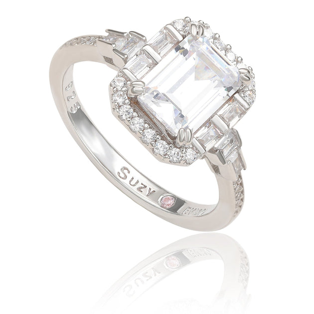Suzy Levian Engagement Ring Silver US 6 3